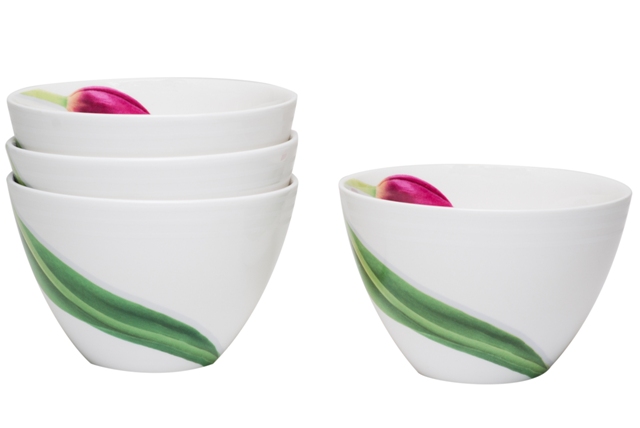Fp003-421 5 In. Dutch Garden Coupe Bowls, Set Of 4