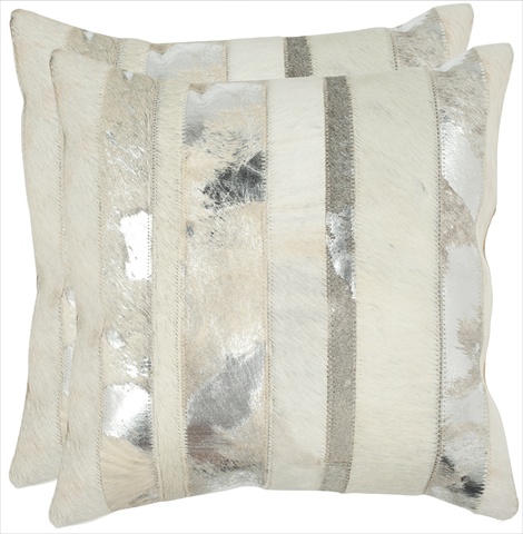 DEC202A-1818-SET2 Peyton 18-inch Silver Decorative Pillows, Set Of 2