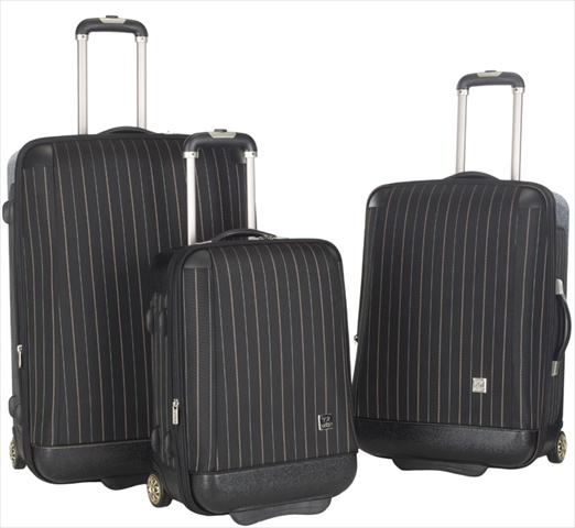 Lts1001b-3pc 3 Piece Oneonta Luggage Set - Black Stripe