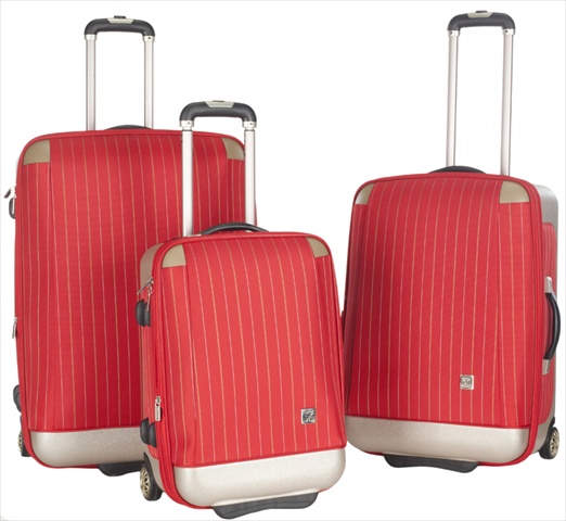 Lts1001c-3pc 3 Piece Oneonta Luggage Set - Red Stripe