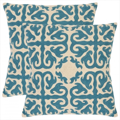 PIL100C-1818-SET2 Zachary 22-Inch Blue Rain Decorative Pillows, Set Of 2
