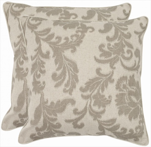 PIL836C-2222-SET2 Gilbert 22-Inch Damask Grey Decorative Pillows, Set Of 2