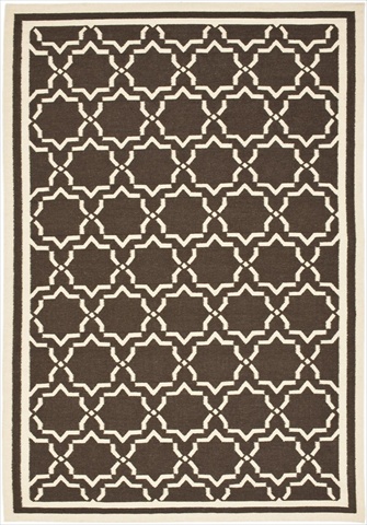 Dhu545a-10 10 Ft. X 14 Ft. Large Rectangle Contemporary Dhurries Chocolate & Ivory Flatweave Rug