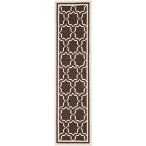 Dhu545a-210 2 Ft. 6 In. X 10 Ft. Runner Contemporary Dhurries Chocolate & Ivory Flatweave Rug