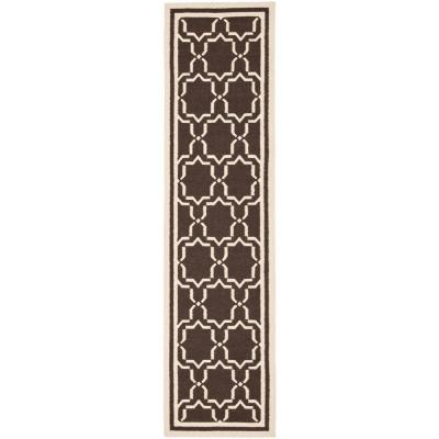 Dhu545a-212 2 Ft. 6 In. X 12 Ft. Runner Contemporary Dhurries Chocolate & Ivory Flatweave Rug