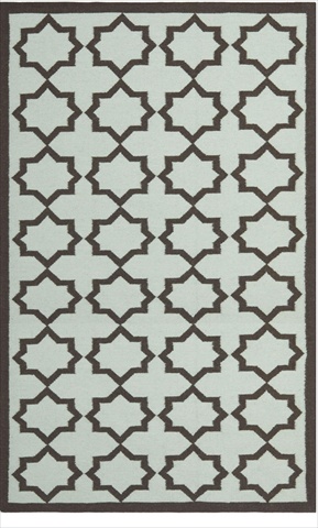 Dhu549a-6 6 Ft. X 9 Ft. Medium Rectangle Contemporary Dhurries Light Blue & Ivory Flatweave Rug