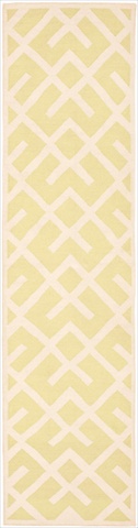 Dhu552a-210 2 Ft. 6 In. X 10 Ft. Runner Contemporary Dhurries Light Green & Ivory Flatweave Rug