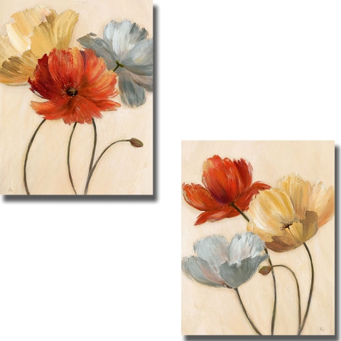 1620507m Poppy Palette I And Ii By Nan 2 Piece Framed Canvas Wall Art Set