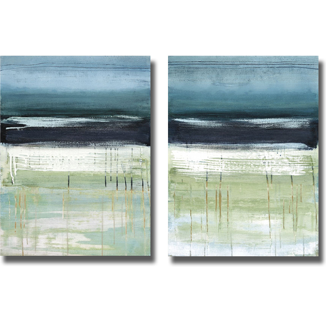 1824518s Sea And Sky I And Ii By Heather Mcalpine 2 Piece Premium Stretched Canvas Wall Art Set