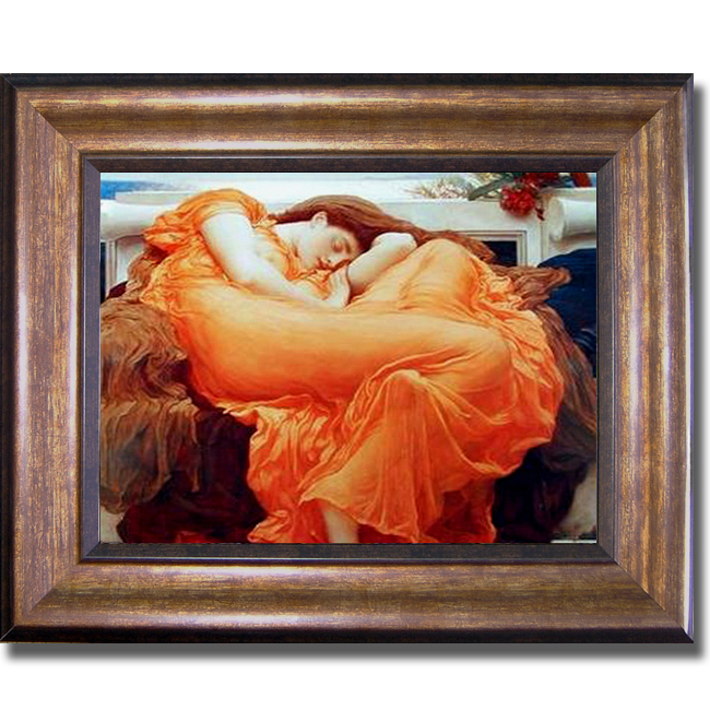 1114529br Flaming June By Leighton Premium Bronze Framed Canvas Wall Art