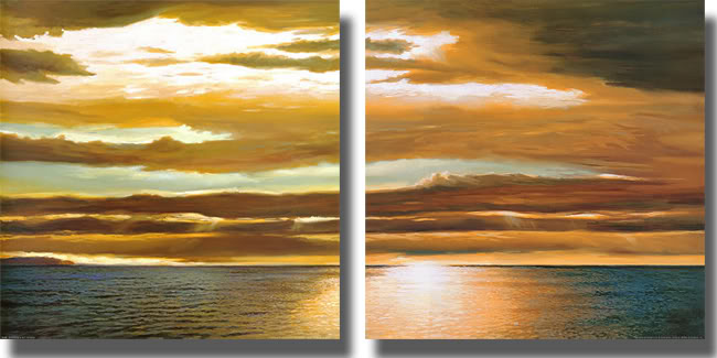 2727560s Reflections On The Sea By Dan Werner 2 Piece Premium Stretched Canvas Wall Art Set