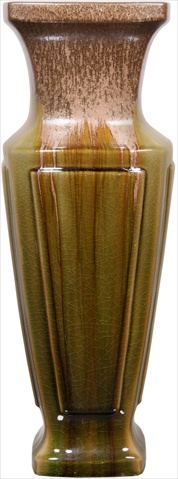 71011 18.5 In. Sand Square Column Vase Green