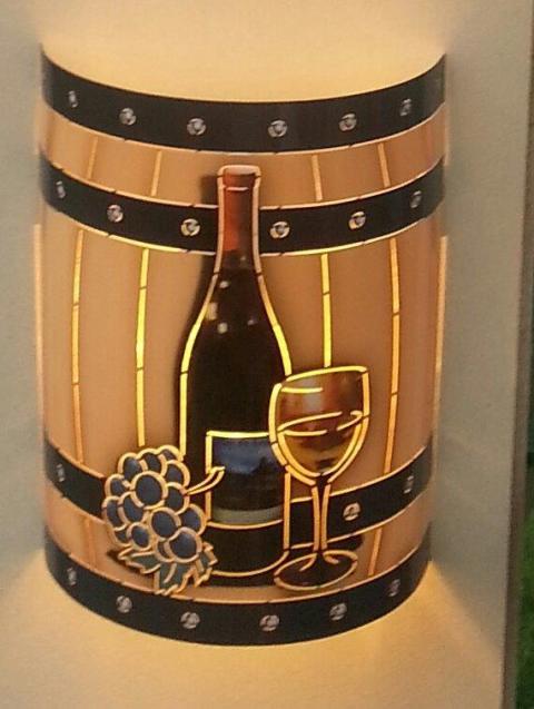 Wb-ds-121 Wine Barrel Designer Series Sconce. Jelly Jar Light Fixture Included