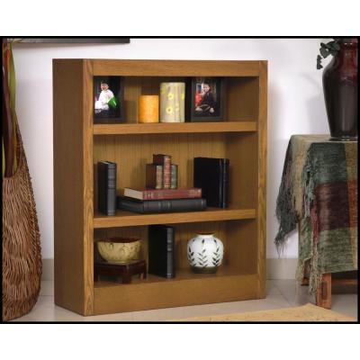 Single Wide Bookcase, Dry Oak Finish 3 Shelves