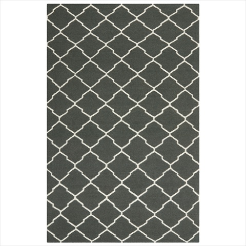 Dhu204a-5 5 Ft. X 8 Ft. Medium Rectangle Contemporary Dhurries, Chocolate And Ivory, Flatweave Rug