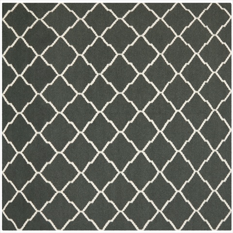 Dhu204a-6sq 6 Ft. X 6 Ft. Square Contemporary Dhurries, Chocolate And Ivory, Flatweave Rug