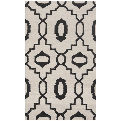 Dhu205a-3 3 Ft. X 5 Ft. Small Rectangle Contemporary Dhurries, Ivory And Black, Flatweave Rug