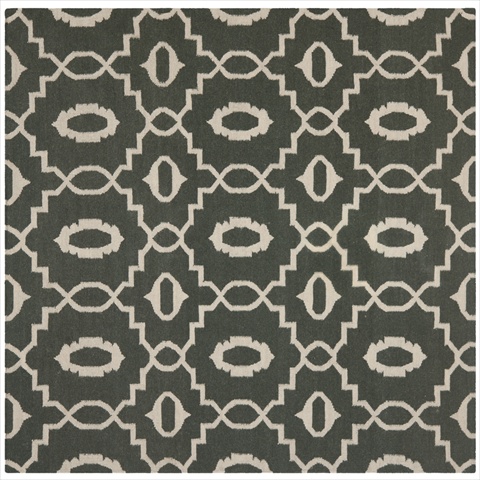Dhu205c-6sq 6 Ft. X 6 Ft. Square Contemporary Dhurries, Chocolate And Ivory, Flatweave Rug