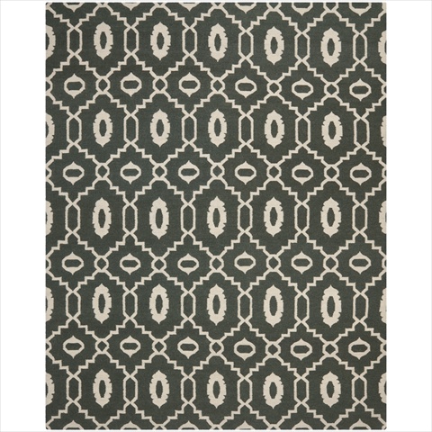 Dhu205c-8 8 Ft. X 10 Ft. Large Rectangle Contemporary Dhurries, Chocolate And Ivory, Flatweave Rug