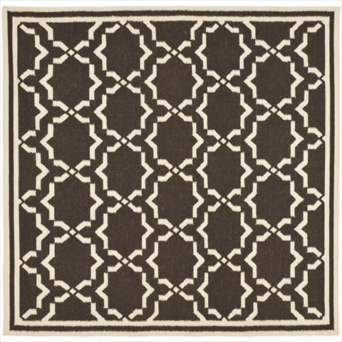 Dhu545a-6sq 6 Ft. X 6 Ft. Square Contemporary Dhurries, Chocolate And Ivory, Flatweave Rug