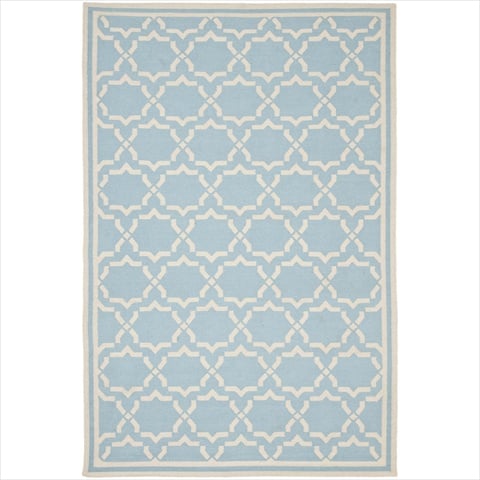 Dhu545b-10 10 Ft. X 14 Ft. Large Rectangle Contemporary Dhurries, Light Blue And Ivory, Flatweave Rug