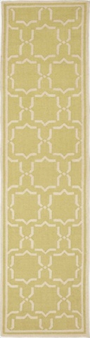Dhu545c-210 2 Ft. -6 In. X 10 Ft. Runner Contemporary Dhurries, Light Green And Ivory, Flatweave Rug