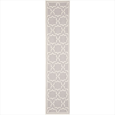Dhu545g-210 2 Ft. -6 In. X 10 Ft. Runner Contemporary Dhurries, Grey And Ivory, Flatweave Rug