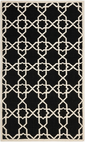 Dhu548l-9 9 Ft. X 12 Ft. Large Rectangle Contemporary Dhurries, Black And Ivory, Flatweave Rug