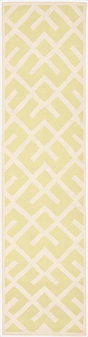 Dhu552a-212 2 Ft. -6 In. X 12 Ft. Runner Contemporary Dhurries, Light Green And Ivory, Flatweave Rug