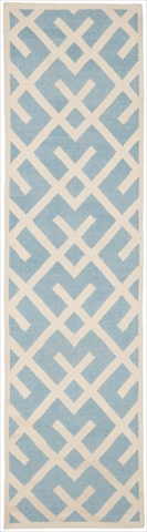 Dhu552b-212 2 Ft. -6 In. X 12 Ft. Runner Contemporary Dhurries, Light Blue And Ivory, Flatweave Rug