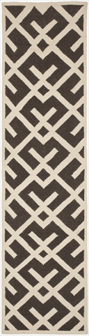 Dhu552c-212 2 Ft. -6 In. X 12 Ft. Runner Contemporary Dhurries, Chocolate And Ivory, Flatweave Rug
