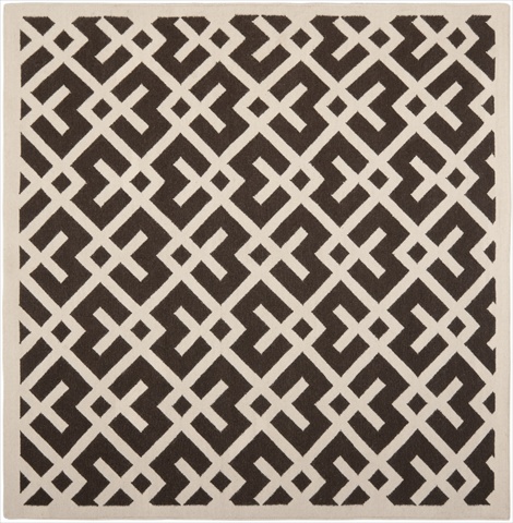 Dhu552c-6sq 6 Ft. X 6 Ft. Square Contemporary Dhurries, Chocolate And Ivory, Flatweave Rug
