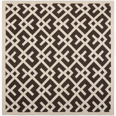 Dhu552c-8 8 Ft. X 10 Ft. Large Rectangle Contemporary Dhurries, Chocolate And Ivory, Flatweave Rug