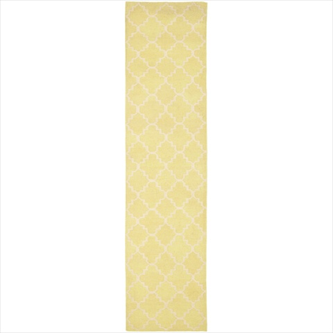 Dhu554a-210 2 Ft. -6 In. X 10 Ft. Runner Contemporary Dhurries, Light Green And Ivory, Flatweave Rug