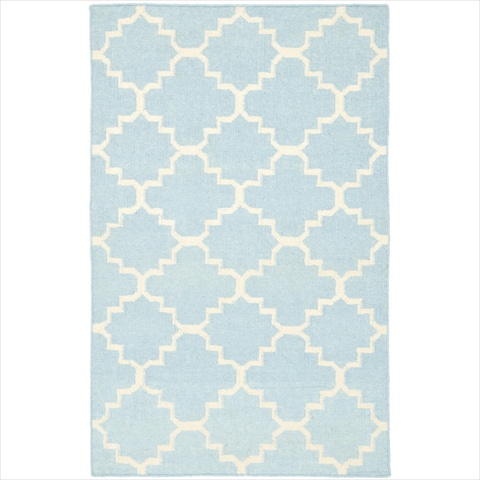 Dhu554b-10 10 Ft. X 14 Ft. Large Rectangle Contemporary Dhurries, Light Blue And Ivory, Flatweave Rug