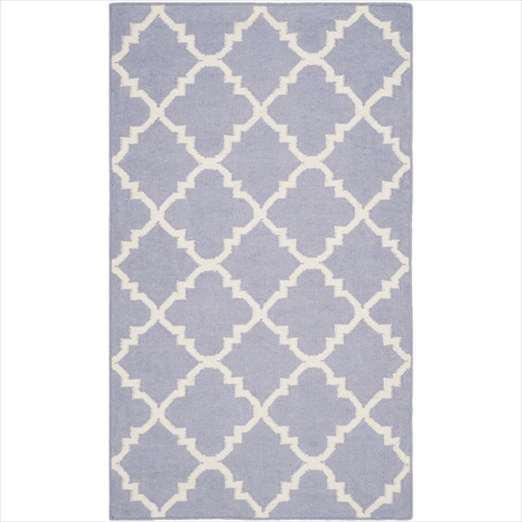 Dhu554j-4 4 Ft. X 6 Ft. Rectangle Contemporary Dhurries, Purple And Ivory, Flatweave Rug