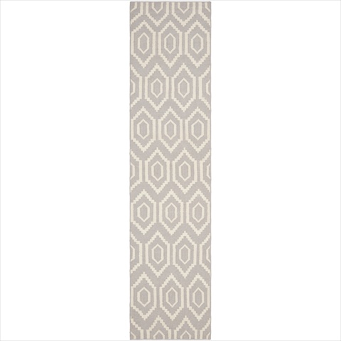 Dhu556g-24 2 Ft. -6 In. X 4 Ft. Runner Contemporary Dhurries, Grey And Ivory, Flatweave Rug