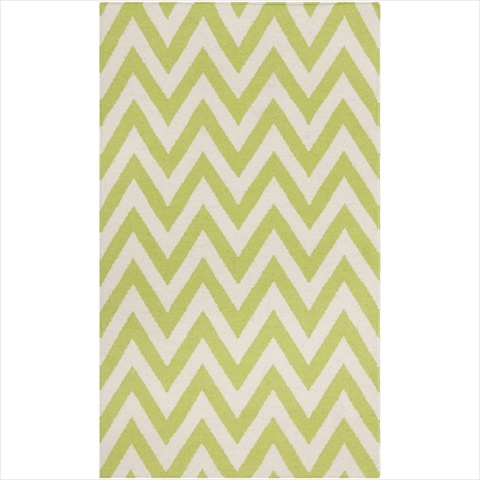 Dhu557a-3 3 Ft. X 5 Ft. Small Rectangle Contemporary Dhurries, Green And Ivory, Flatweave Rug