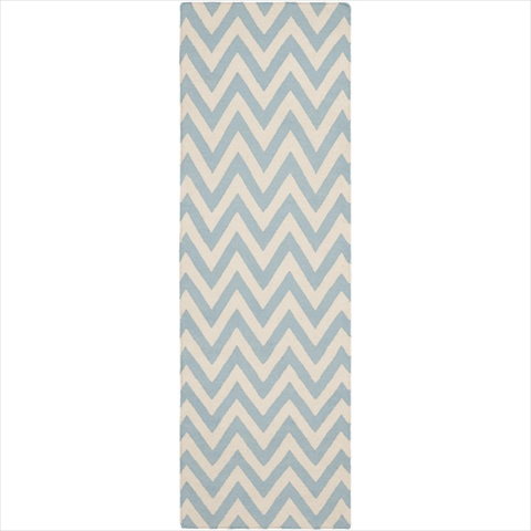 Dhu557b-24 2 Ft. -6 In. X 4 Ft. Runner Contemporary Dhurries, Blue And Ivory, Flatweave Rug