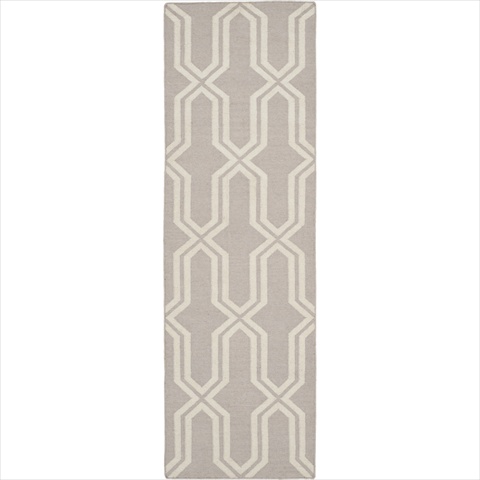 Dhu559g-26 2 Ft. -6 In. X 6 Ft. Runner Contemporary Dhurries, Grey And Ivory, Flatweave Rug
