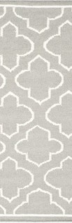 Dhu625b-27 2 Ft. -6 In. X 7 Ft. Runner Contemporary Dhurries, Grey And Ivory, Flatweave Rug