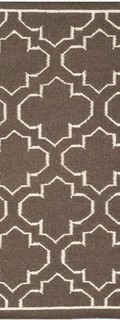 Dhu625c-24 2 Ft. -6 In. X 4 Ft. Runner Contemporary Dhurries, Brown And Ivory, Flatweave Rug