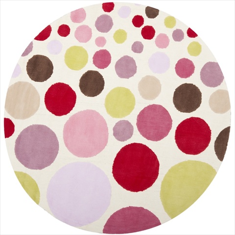 Sfk223a-6r 6 X 6 Ft. Round Novelty Kids Ivory & Multicolor Hand Tufted Rug