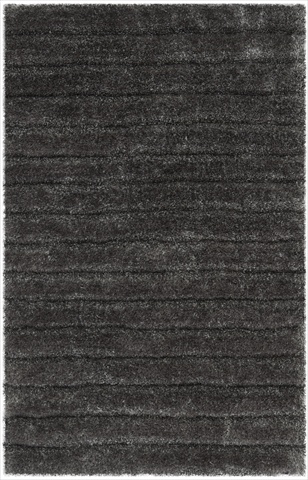 SG554C-4 3 Ft. 6 In. X 5 Ft. 6 In. Small Rectangle Shag & Flokati Silver Hand Tufted Rug
