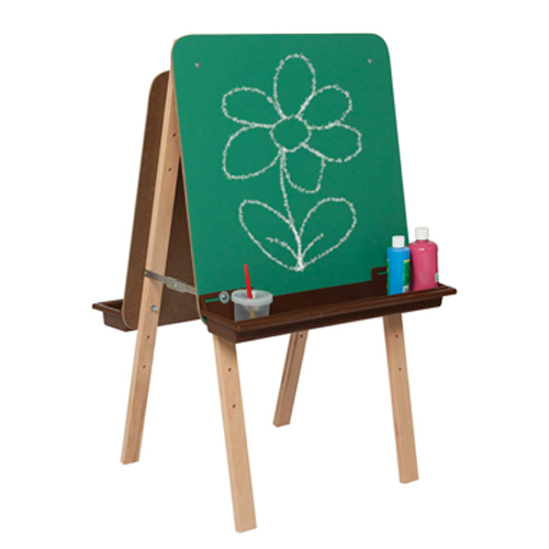 17500bn Tot Size Double Chalkboard Easel With Brown Trays