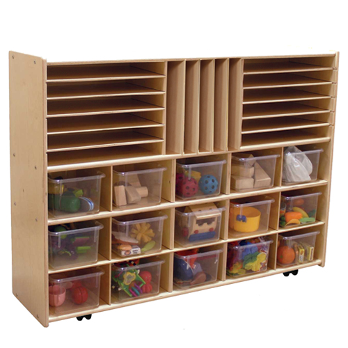 C14001f-c5 Multi-storage With 15 Translucent Trays, 35.5 In. H, Assembled With Casters