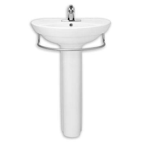 0268100.020 Ravenna Pedestal Combo Sink With Center Holes - White