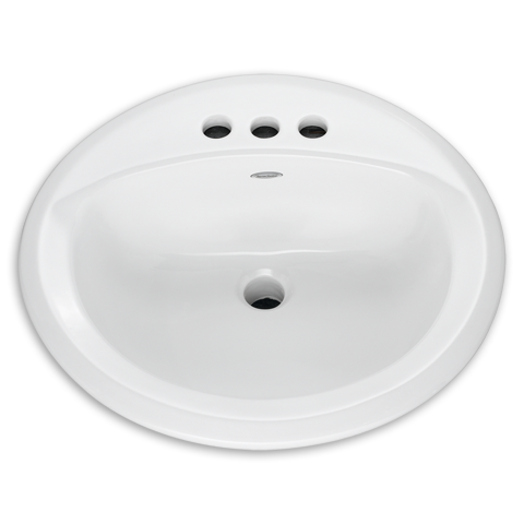 0490011.020 Rondalyn Countertop Lavatory Sink 8 In. Centers Faucet Holes - White