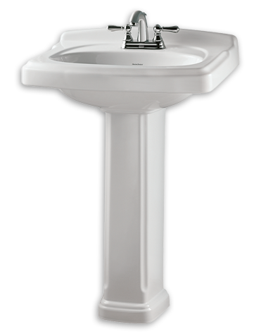 0555001.020 Portsmouth Pedestal Slab Sink With Center Holes - White