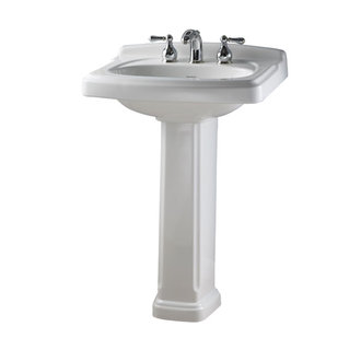 0555001.222 Portsmouth Pedestal Slab Sink With Center Holes - Linen